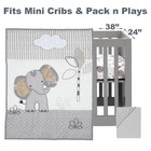 Lambs   Ivy Jungle Safari Elephant 3-piece Mini Crib Bedding Set - Gray white