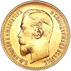 Imperial Russia  Superb 1898 5 Rouble Realgold Coin W Nicholas Ii Last Czar  Bu 
