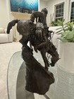    88 Franklin Mint    the Mountain Man    Bronze Sculpture Signed Frederic Remington