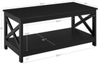Yaheetech Wood 2-tier Black Coffee Table With Storage Shelf For Living Room  X 