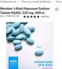 Member s Mark Naproxen Sodium Tablets     Nsaid Pain Relief  220 Mg  400 Count