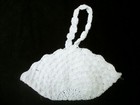 Vintage Crochet Basket 5 5 X 2 3 Inches White Needs Stiffening