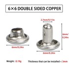 320pcs Leather Rivets Double Cap Stainless Steel Tubular Studs 6mm Silver Screw 