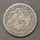 1877 Seated Liberty Quarter  Vf 