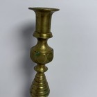 Antique Solid Brass Beehive Candlestick Holder Rare Decor Tall Patina Large Read