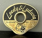 Leedy   Ludwig 50s Vtg Badge Snare Bass Drum Logo Plate Emblem Escucheon Part Us