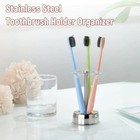 Stainless Steel Toothbrush Holder Toothpaste Stand Bathroom Organizer Freestand