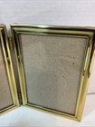 Vintage Hinged Double 5 X 7 Brass Photo Frame Very Nice Quality Heavy