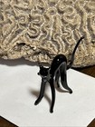 Vintage Hand Blown Glass Black Cat  1   3 4   