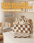 Toodly Checkered Diaper Caddy Organizer With Portable Changing Mat - Teddy