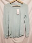 Weekend Edition Waffle Knit Top Sz Medium Mint Green Round Neck Long Sleeve