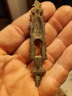 Rare Antique Victorian Devil Escutcheon Keyhole Cover Plate Brass Bronze Gothic