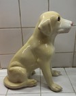 Vintage Sitting Labrador Dog Ceramic Figurine  9    Tall Statue Medium Size