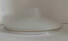 Vintage Frosted Glass Gold Trim Flat Art Deco Pendant Light Lamp Shade