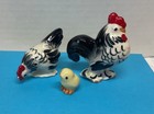 1949 1950 Hagen Renaker Miniature Hen  Rooster   Chick Chickens Set