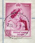British Solomon Is  1949 Silver Wedding 2d   10s Registered Munda-usa  231 