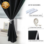 Adhesive Blackout Curtains- Self Stick Shades Window Blinds Curtains No Rod Need