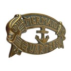Mermaid Quarters Wall Plaque Sign Brass Aluminum Alloy Anchor Nautical Decor