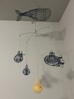 Pottery Barn Rare Retired Nautical Hanging Mobile Wire Whale Submarine Nursery