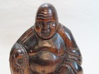 Antique Hand Carved Hard Wood Chinese Seated Buddha Statue Figurine 5 5  Tall