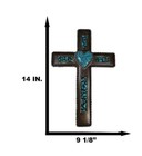 Rustic Southwestern Crushed Turquoise Gemstones With Sacred Heart Wall Cross