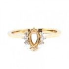 8x4mm Marquise Semi Mount Ring 925 Sterling Silver Gold Plated Solitaire Ring
