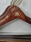 Vintage Lacquered Wood Clothing Hangers Luxury Rr Crown Logo Lot Of 5