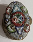 Vintage Italian Micro Mosaic Trinket Pill Box Miniature Art Brass