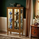 Lighted Curio Cabinet  3-tier Display Cabinet W glass Doors   Adjustable Shelves