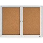 Quartet 2124ggs Enclosed Cork Bulletin Board 48 X 36   2 Door
