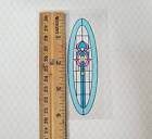 Dollhouse Simulated Stained Glass Door Insert Oval 1 12 Scale Miniature