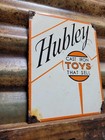 Vintage Hubley Porcelain Sign Cast Iron Kids Toy Train Trucks Car Children Train