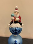 Rare Christopher Radko Stardust Woodland Finial Christmas Tree Topper Santa 13 
