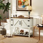 Farmhouse Double Door Coffee Bar Cabinet  Console Table  Sideboard Buffet Cab   
