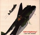 Lockheed Wwii Airplane Magazine Ad Print P-38 Lightning 1943 Military Aircraft