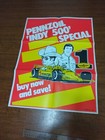 Vintage Pennzoil Advertisement Indy 500 Special Poster Johnny Rutherford 24 x18 