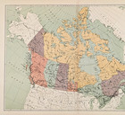 1906 Canada Territorial Divisions Map Original Large - Quebec - British Columbia