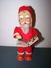 Vintage 1960 s Tin Litho Wind Up Mechanical Santa W baby Book Works