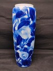 Vintage Vase  Fukagawa Pottery  Signed  Blue Flower  Japanese Porcelain 11 Inch