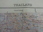 Ww2 British Ink Stamped Map Of Thailand  kanchanaburi  Ratburi   Nakhon Chaisri