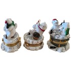 Set Of 3 Coca-cola Polar Bear Hinged Trinket Box Franklin Mint Porcelain Read