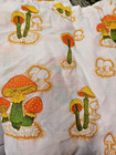 4 Vtg Sears Merry Mushroom Valance Curtain Kitchen Retro Window Swag Mcm Hippie