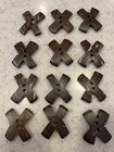 Lot 12 X-shaped Natural Vegetable Ivory 2-hole Buttons Tagua Nut Craft Sewing