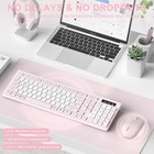 Wireless Keyboard And Mouse Combo  Full-sized Quiet Wireless Keyboard And Adjust