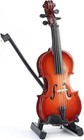 Mini Wooden Violin With Stand  Bow   Case     Dollhouse Or Display Decor