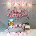 Happy Birthday Balloons Banner Balloon Bunting Party Decoration Self Inflating