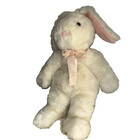 Vintage 1986 Dakin 18  White   Pink Bunny Rabbit Pink Bow Plush Stuffed Animal
