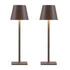 Cordless Table Lamps vintage Rechargeable Lamp For Restaurant Set Of 2 Brown