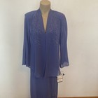New R   M Richards Size 12 Periwinckle Jacket   Long Dress Mother Of The Bride