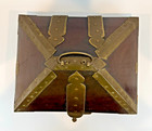 Antique Indian Malabar Dowry Box Wood Chest Brass Brides Box 